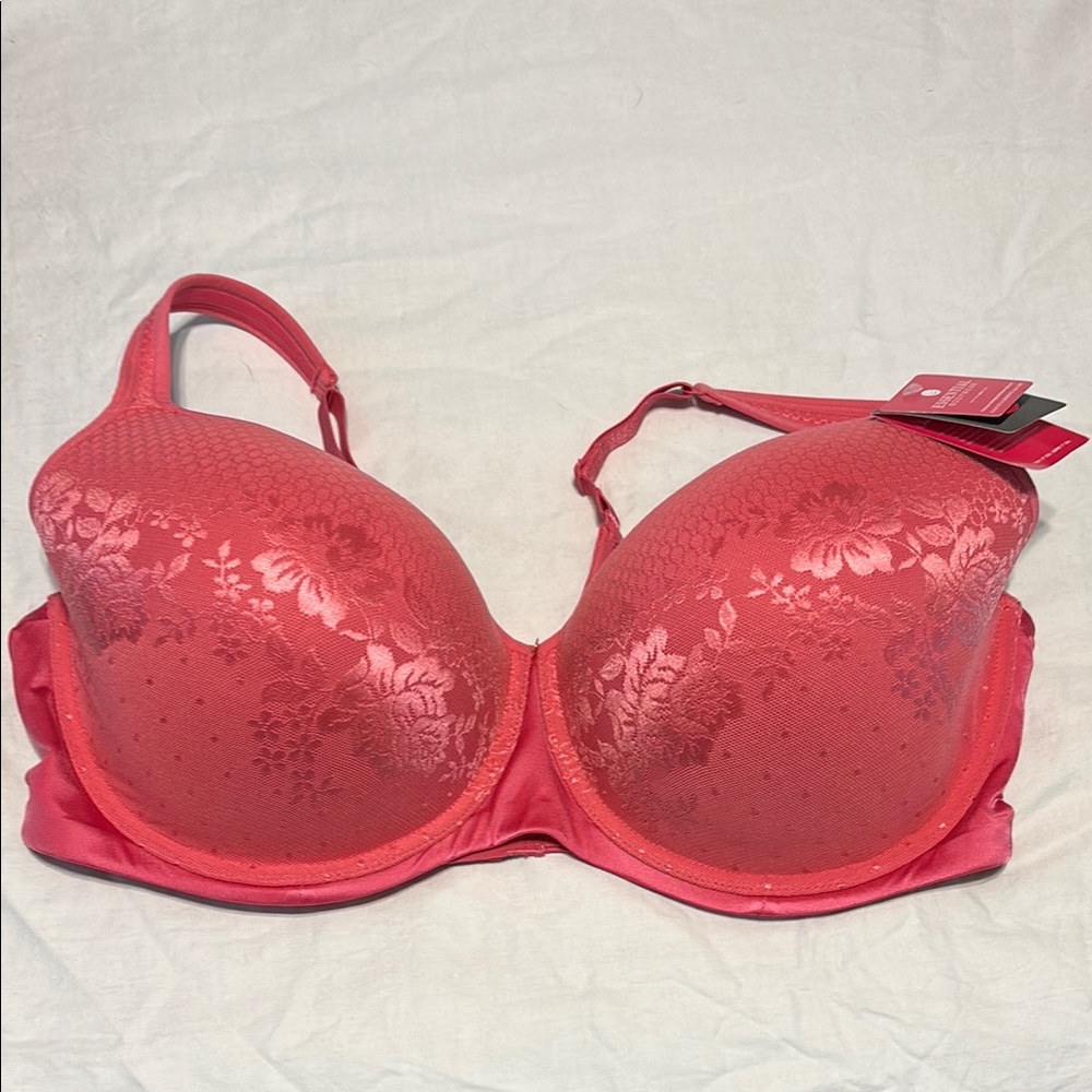 Pink Lace Full Coverage Bra with Underwire